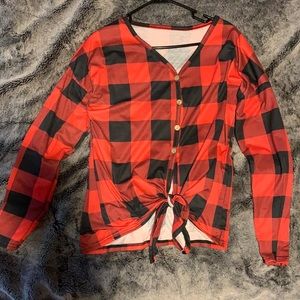 Christmas front tie shirt.